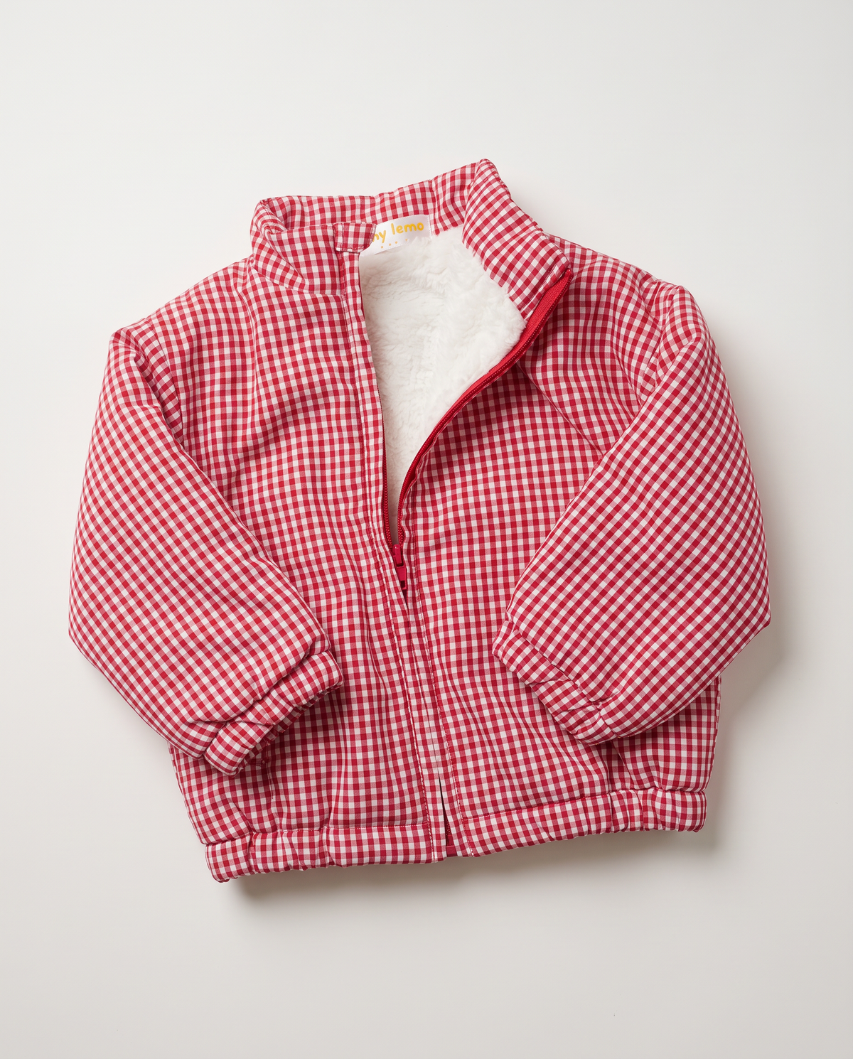 Red Gingham Sherpa Jacket