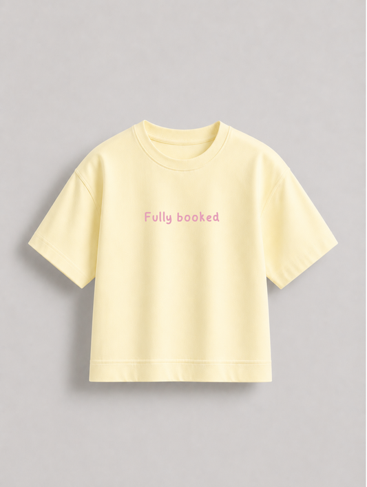 Very Busy Boxy Tee - Butter Yellow (Pink/Gray)